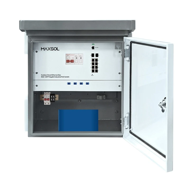 Maxsol SBOX2802SFG-I-288WH outdoor PoE smart box with built-in battery product view