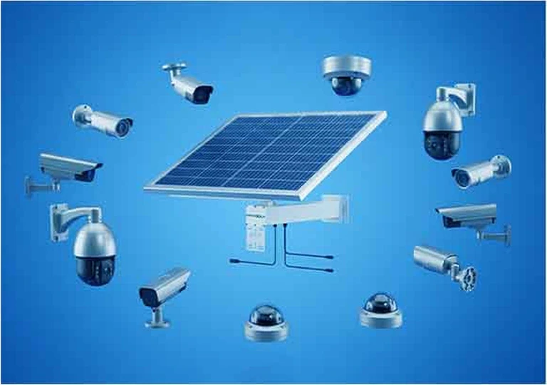 Solar system surrounded by compatible outdoor cameras