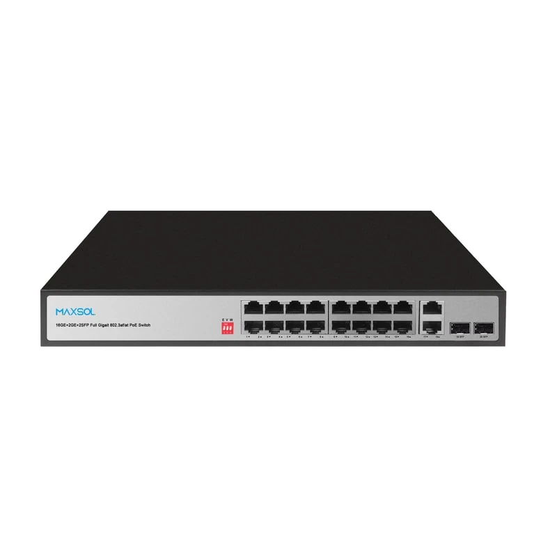 16-Port Long-Range Gigabit Unmanaged PoE Switch, 200W